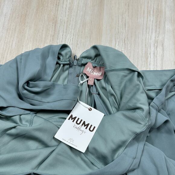 NWT Show Me Your Mumu x BHLDN Sage Green Jenn Maxi Bridesmaid Elegant Dress XL - Picture 5 of 12